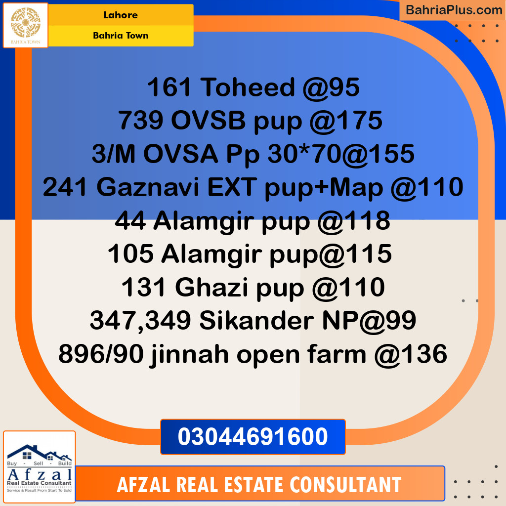Residential Plot for Sale in Bahria Town, Lahore - (BP-264372)