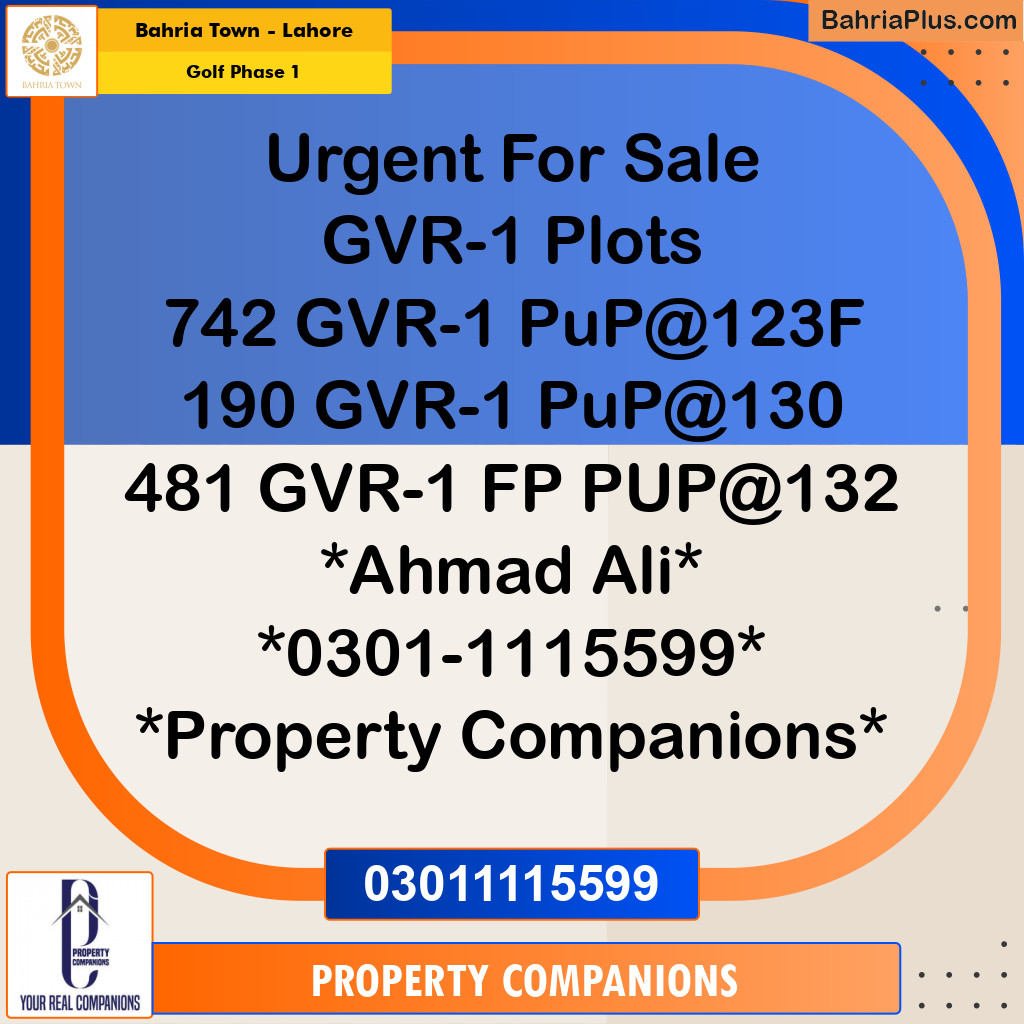 10 Marla Residential Plot for Sale in Golf Phase 1 -  Bahria Town, Lahore - (BP-264374)