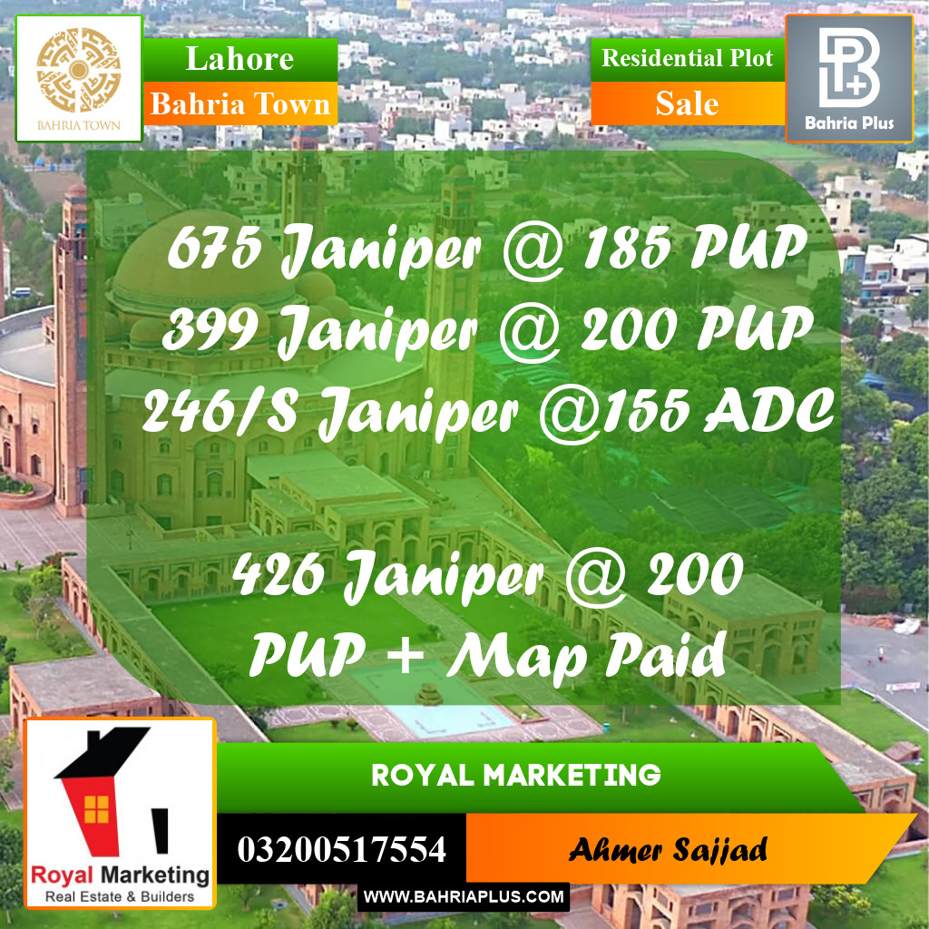 Residential Plot for Sale in Bahria Town, Lahore - (BP-264381)