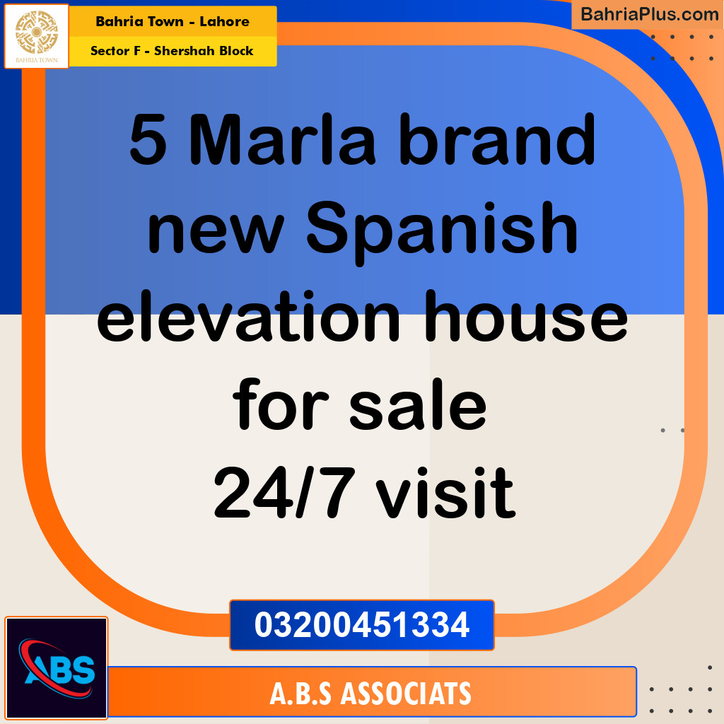 5 Marla Residential House for Sale in Sector F - Shershah Block -  Bahria Town, Lahore - (BP-264394)