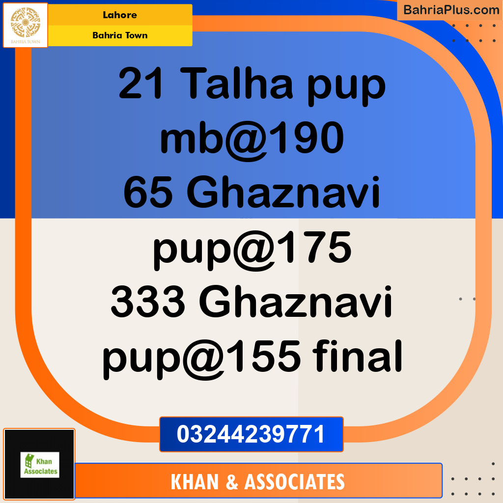 Residential Plot for Sale in Bahria Town, Lahore - (BP-264423)