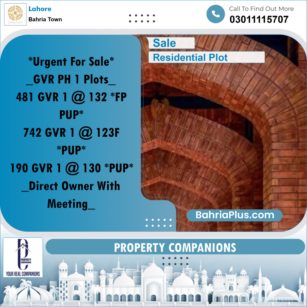 Residential Plot for Sale in Bahria Town, Lahore - (BP-264680)