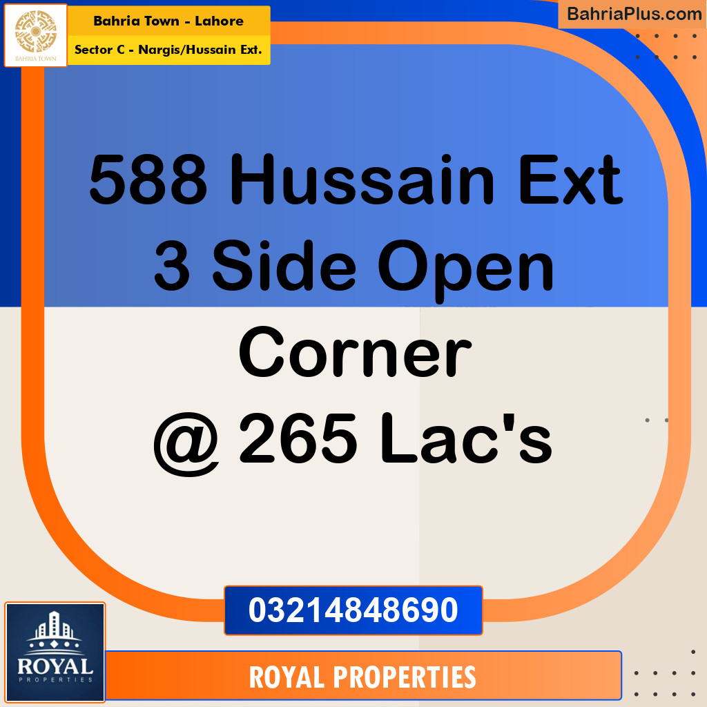 1 Kanal Residential Plot for Sale in Sector C - Nargis/Hussain Ext. -  Bahria Town, Lahore - (BP-264686)