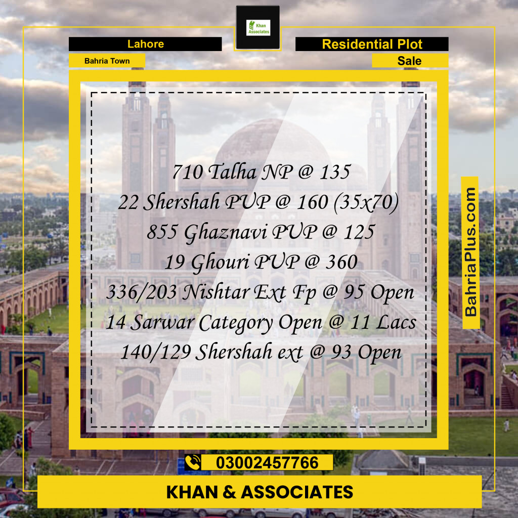 Residential Plot for Sale in Bahria Town, Lahore - (BP-264688)