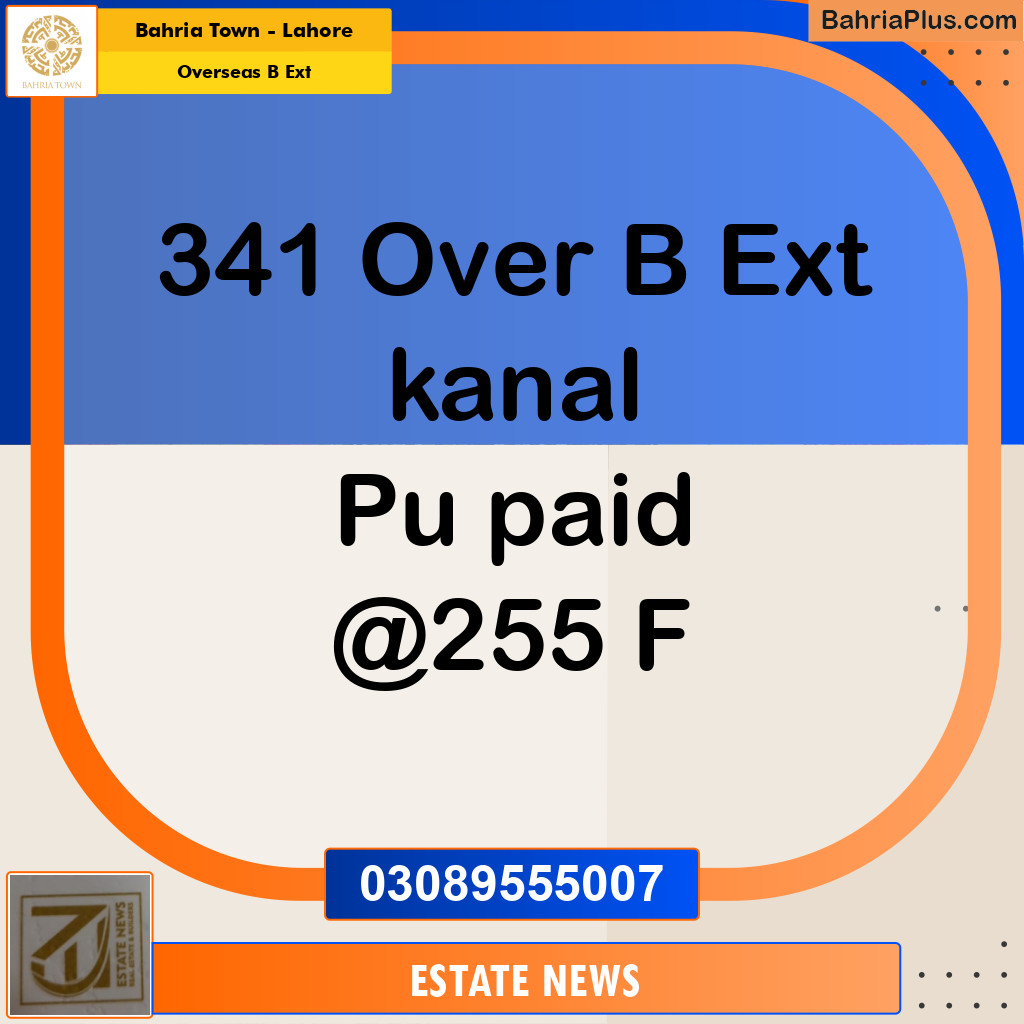 Residential Plot for Sale in Overseas B Ext -  Bahria Town, Lahore - (BP-264696)