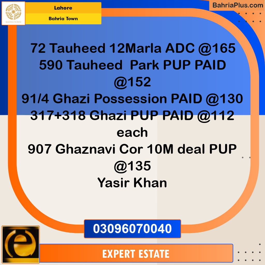 12 Marla Residential Plot for Sale in Bahria Town, Lahore - (BP-264723)