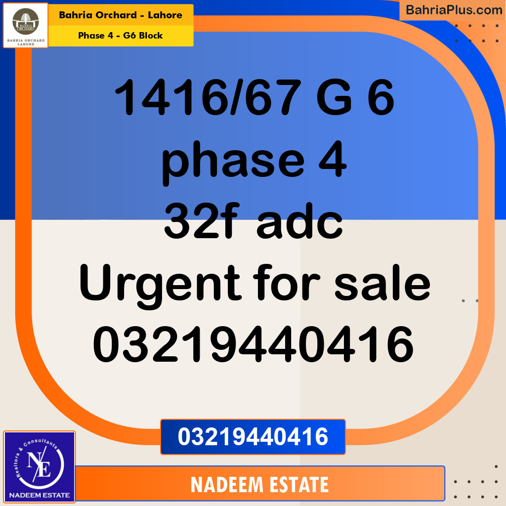 Residential Plot for Sale in Phase 4 - G6 Block -  Bahria Orchard, Lahore - (BP-264736)