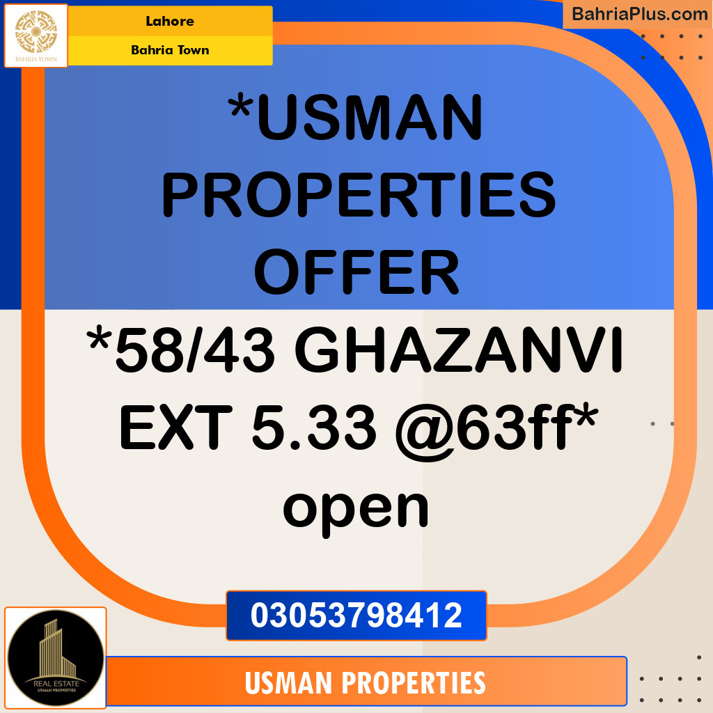 Residential Plot for Sale in Bahria Town, Lahore - (BP-264738)