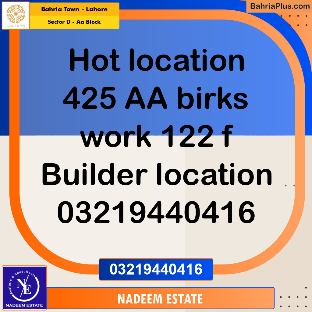 Residential House for Sale in Sector D - AA Block -  Bahria Town, Lahore - (BP-264740)