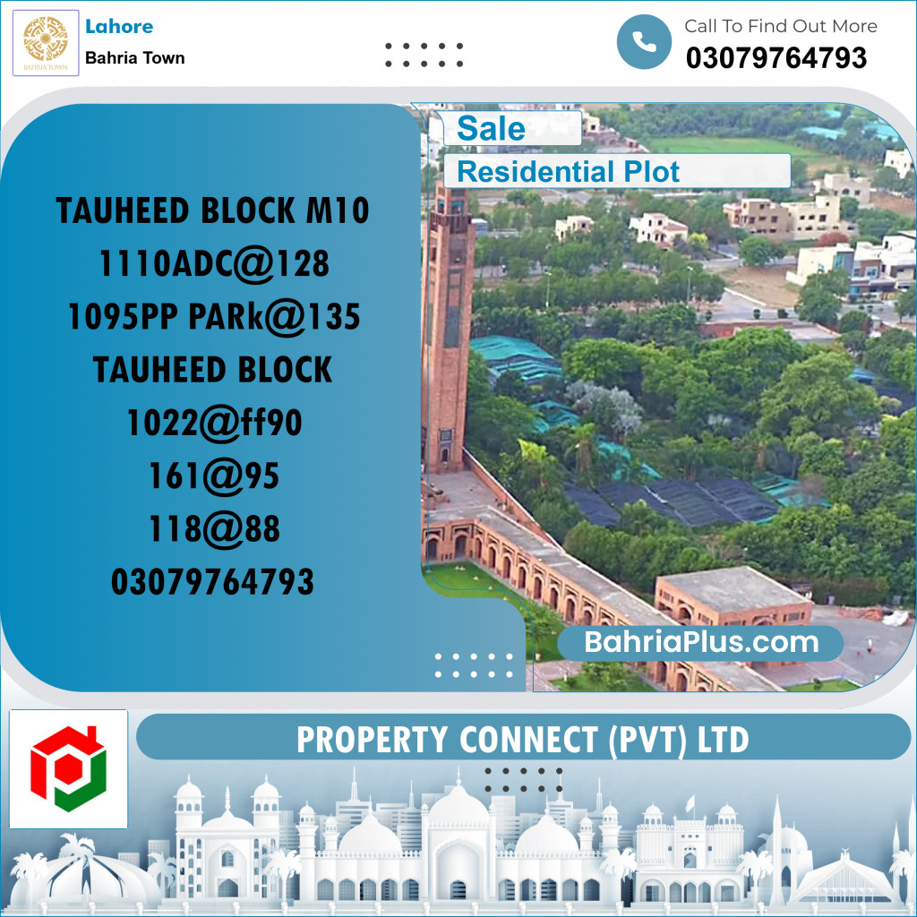 Residential Plot for Sale in Bahria Town, Lahore - (BP-264775)