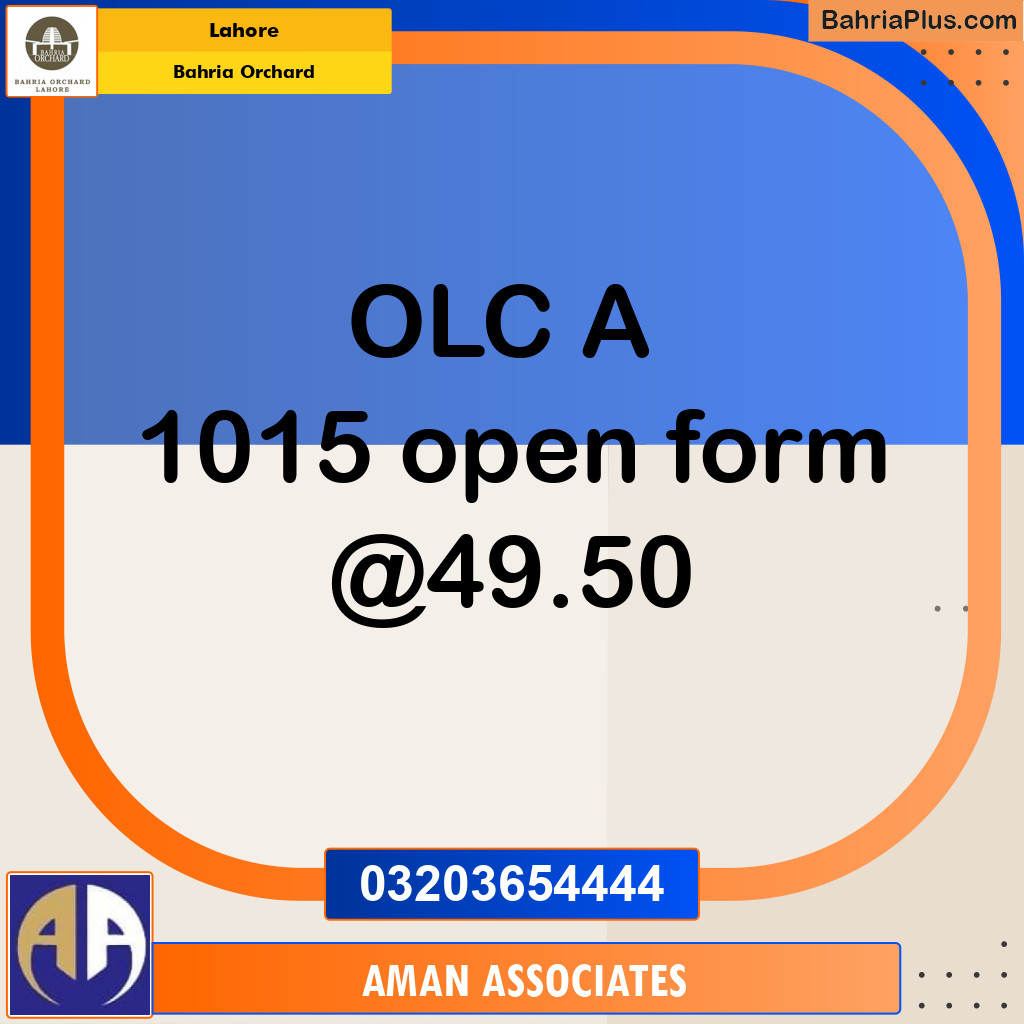 Residential Plot for Sale in Bahria Orchard, Lahore - (BP-264795)