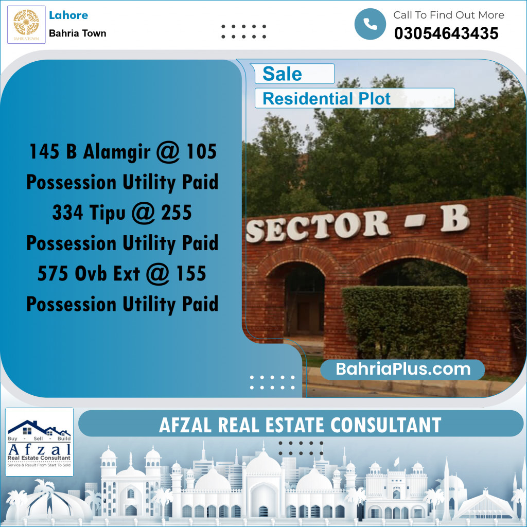Residential Plot for Sale in Bahria Town, Lahore - (BP-264799)
