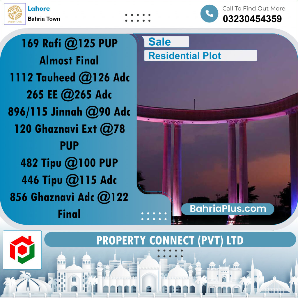 Residential Plot for Sale in Bahria Town, Lahore - (BP-264808)