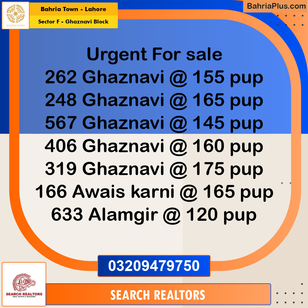 10 Marla Residential Plot for Sale in Sector F - Ghaznavi Block -  Bahria Town, Lahore - (BP-264811)