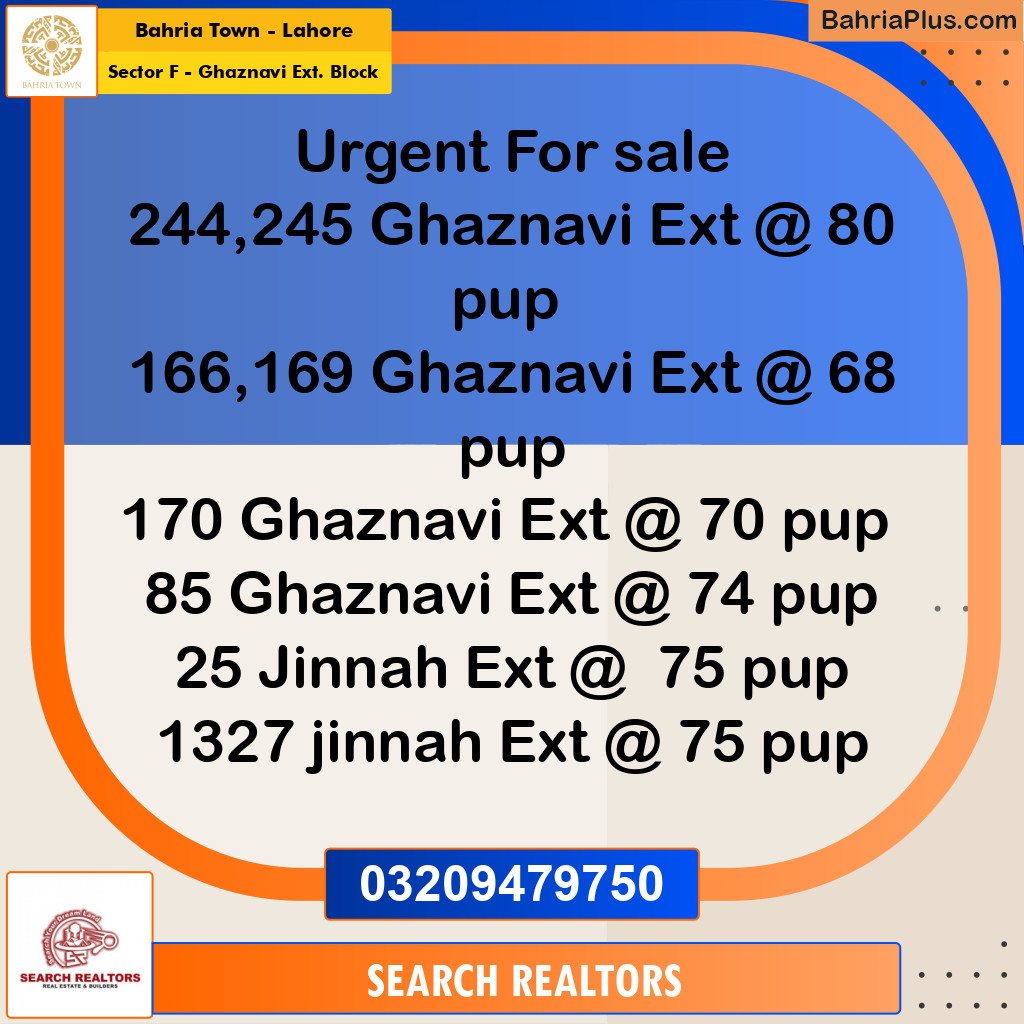 10 Marla Residential Plot for Sale in Sector F - Ghaznavi Ext. Block -  Bahria Town, Lahore - (BP-264815)