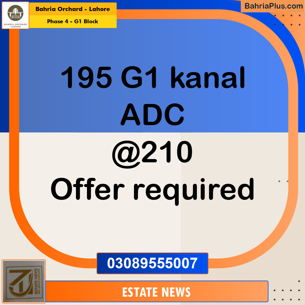 Residential Plot for Sale in Phase 4 - G1 Block -  Bahria Orchard, Lahore - (BP-264870)