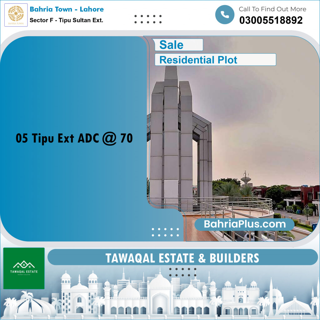 5 Marla Residential Plot for Sale in Sector F - Tipu Sultan Ext. -  Bahria Town, Lahore - (BP-264876)