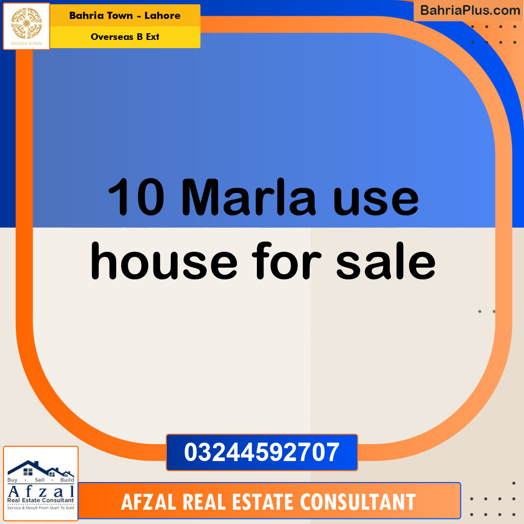 10 Marla Residential House for Sale in Overseas B Ext -  Bahria Town, Lahore - (BP-265049)