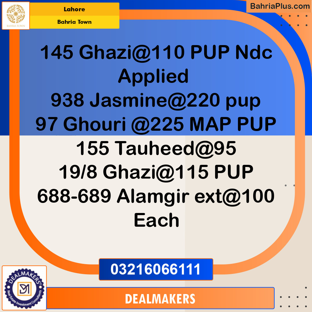 Residential Plot for Sale in Bahria Town, Lahore - (BP-265112)