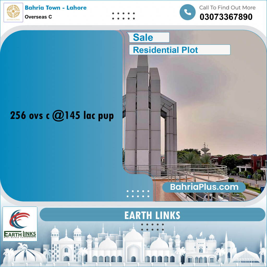 10 Marla Residential Plot for Sale in Overseas C -  Bahria Town, Lahore - (BP-265150)