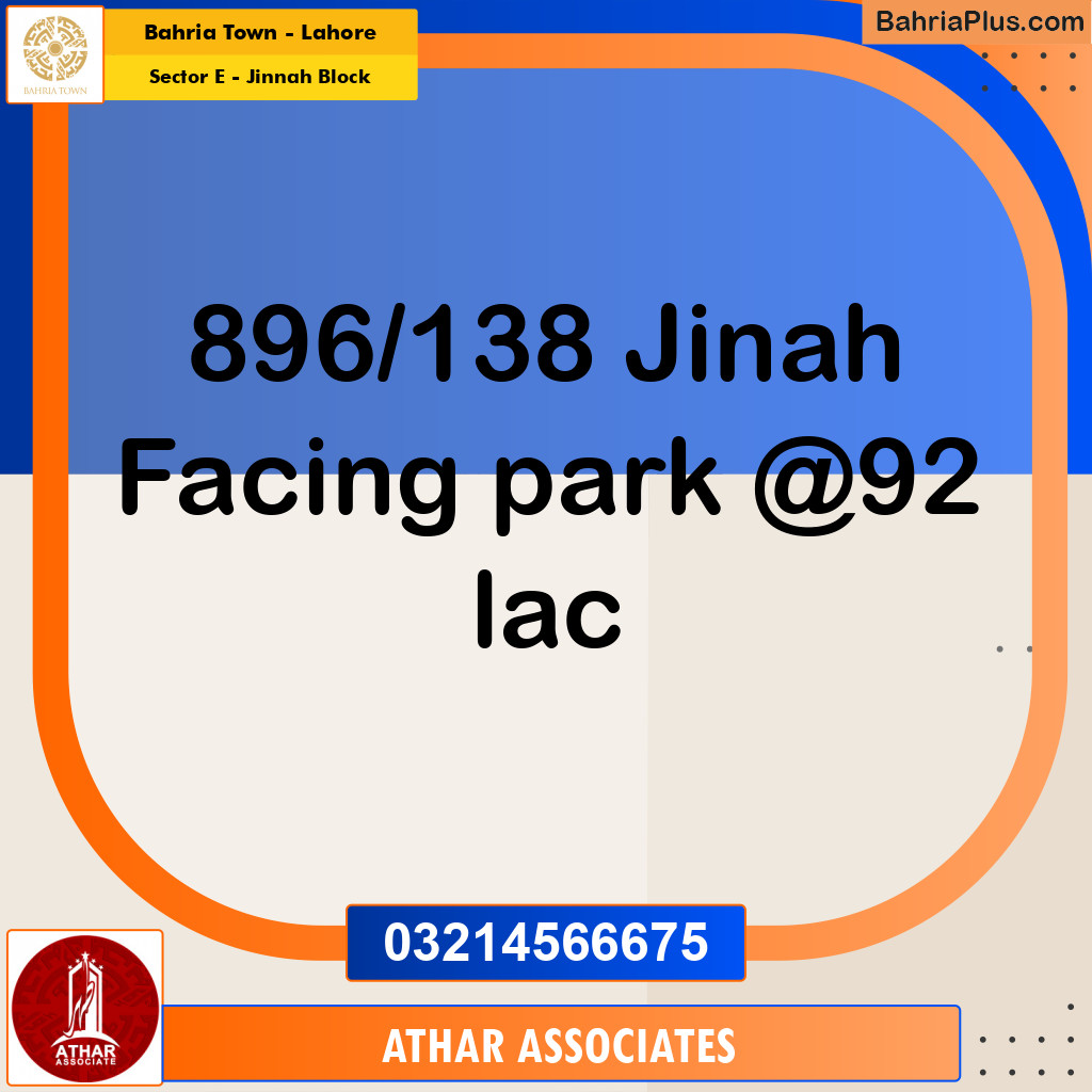 5 Marla Residential Plot for Sale in Sector E - Jinnah Block -  Bahria Town, Lahore - (BP-265157)