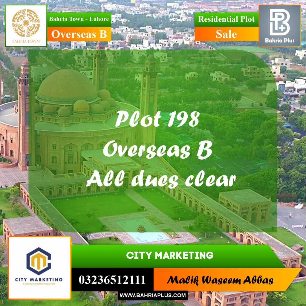 1 Kanal Residential Plot for Sale in Overseas B -  Bahria Town, Lahore - (BP-265280)