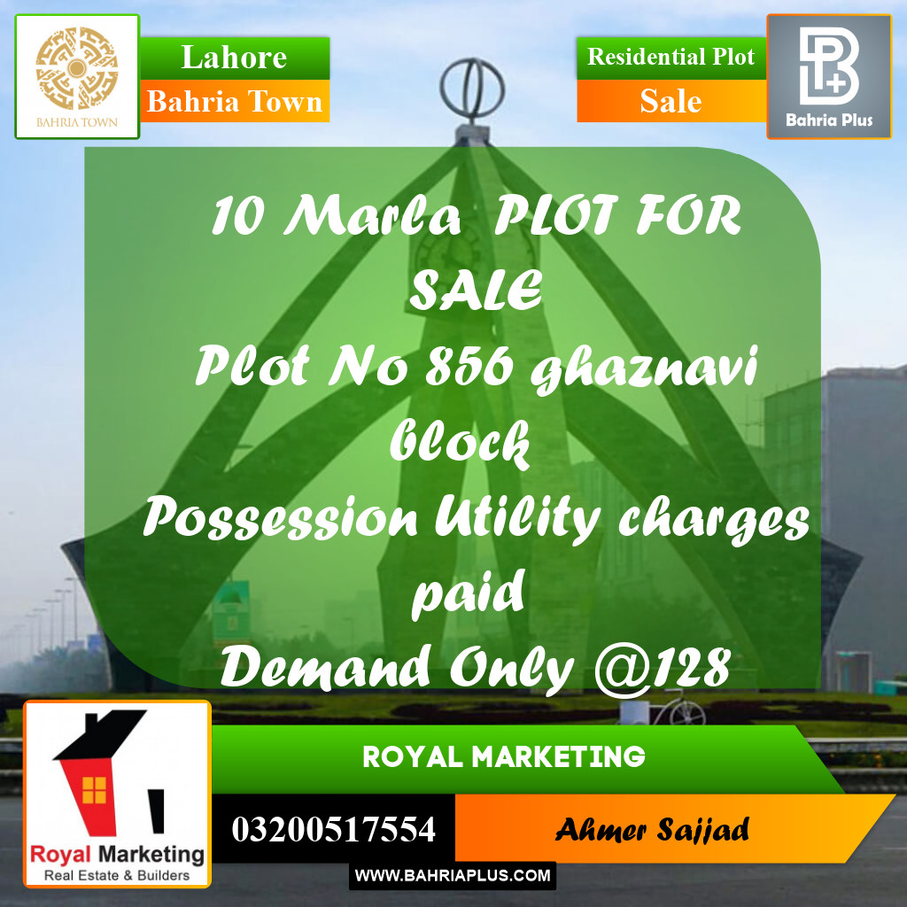 Residential Plot for Sale in Bahria Town, Lahore - (BP-265292)