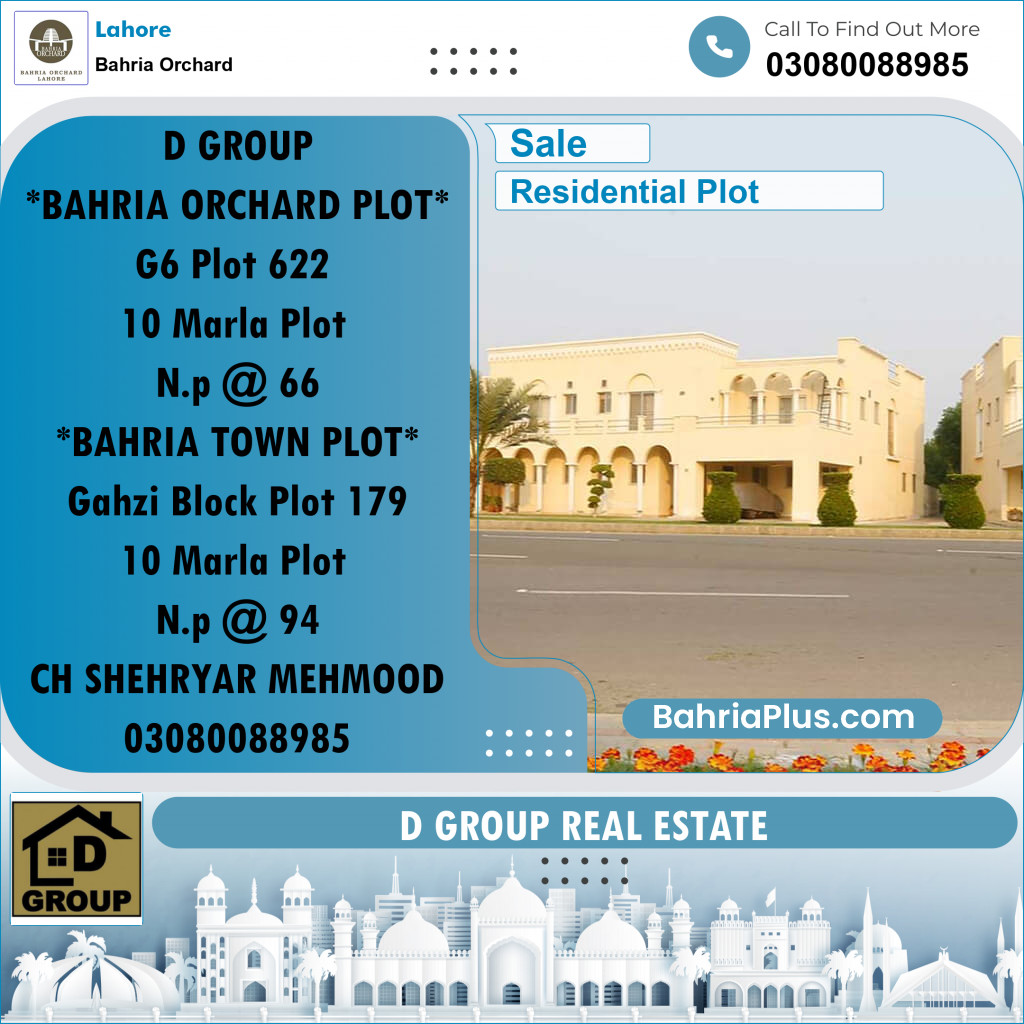 Residential Plot for Sale in Bahria Orchard, Lahore - (BP-265324)