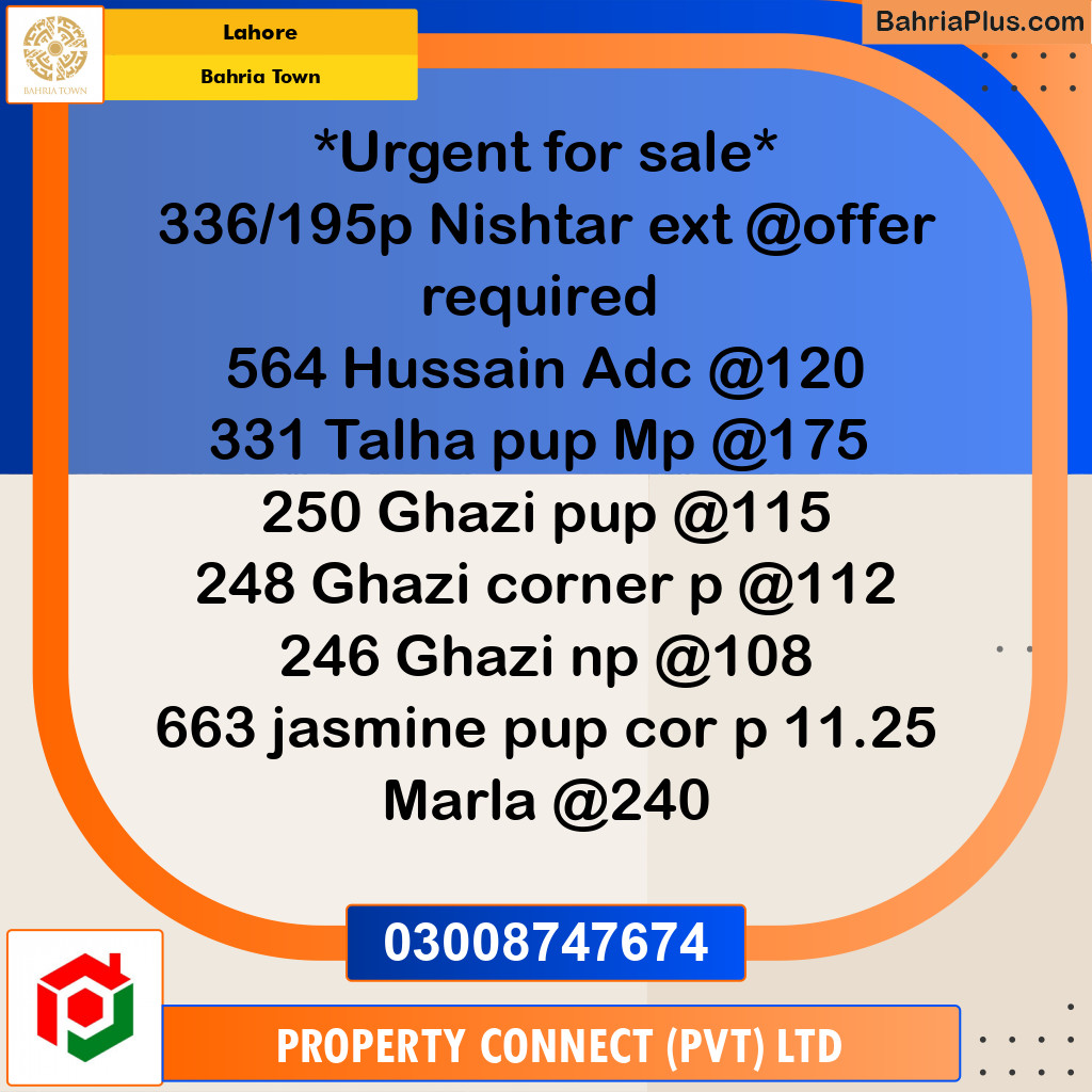 Residential Plot for Sale in Bahria Town, Lahore - (BP-265325)