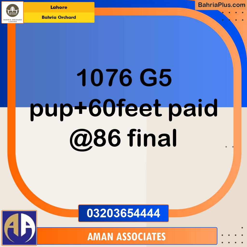 Residential Plot for Sale in Bahria Orchard, Lahore - (BP-265356)