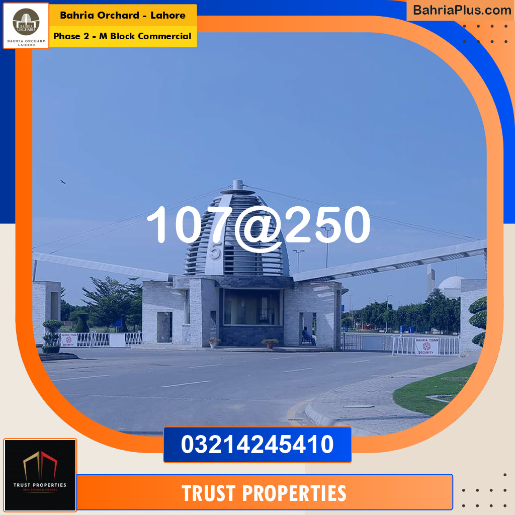 5 Marla Commercial Plot for Sale in Phase 2 - M Block Commercial -  Bahria Orchard, Lahore - (BP-265377)