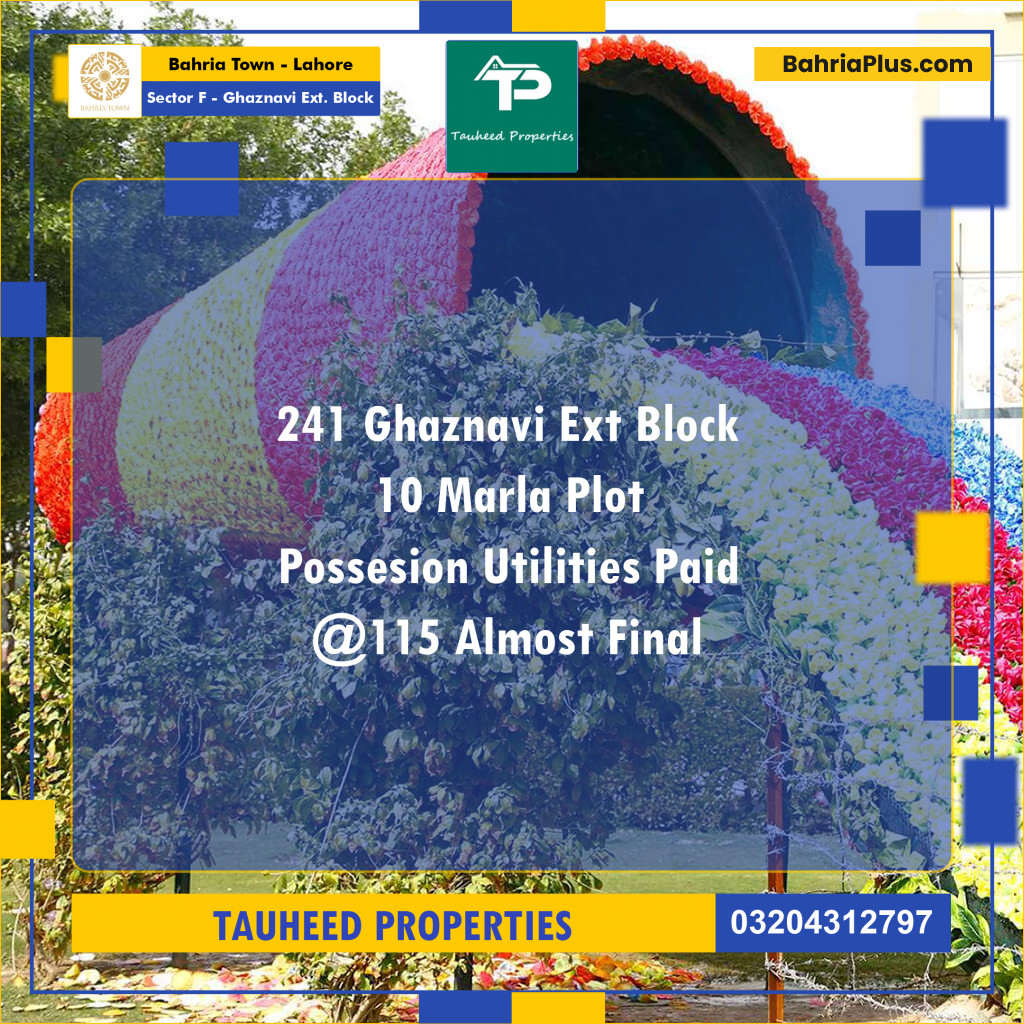 10 Marla Residential Plot for Sale in Sector F - Ghaznavi Ext. Block -  Bahria Town, Lahore - (BP-265440)