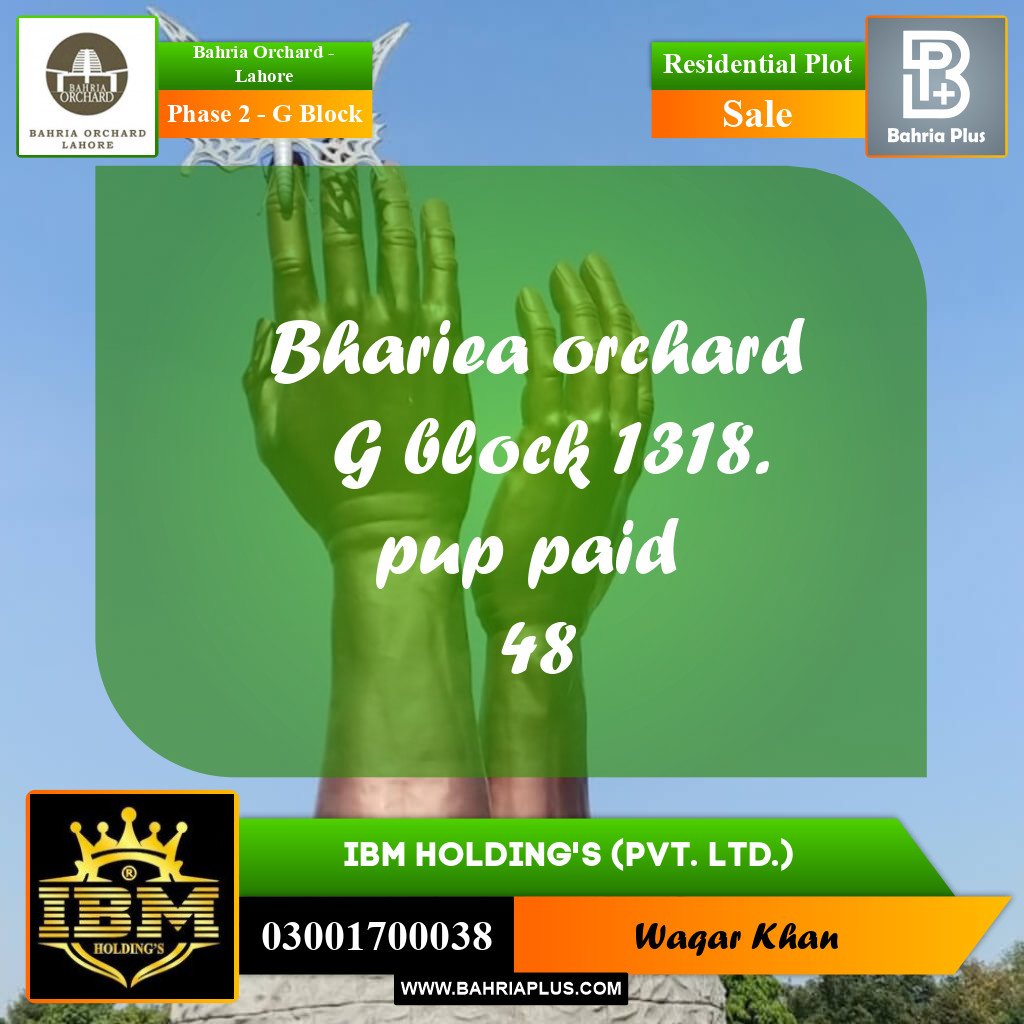 5 Marla Residential Plot for Sale in Phase 2 - G Block -  Bahria Orchard, Lahore - (BP-265453)