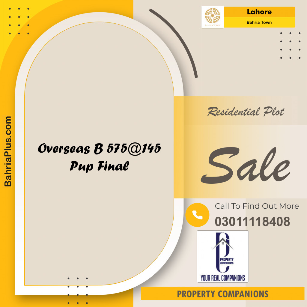 Residential Plot for Sale in Bahria Town, Lahore - (BP-265463)
