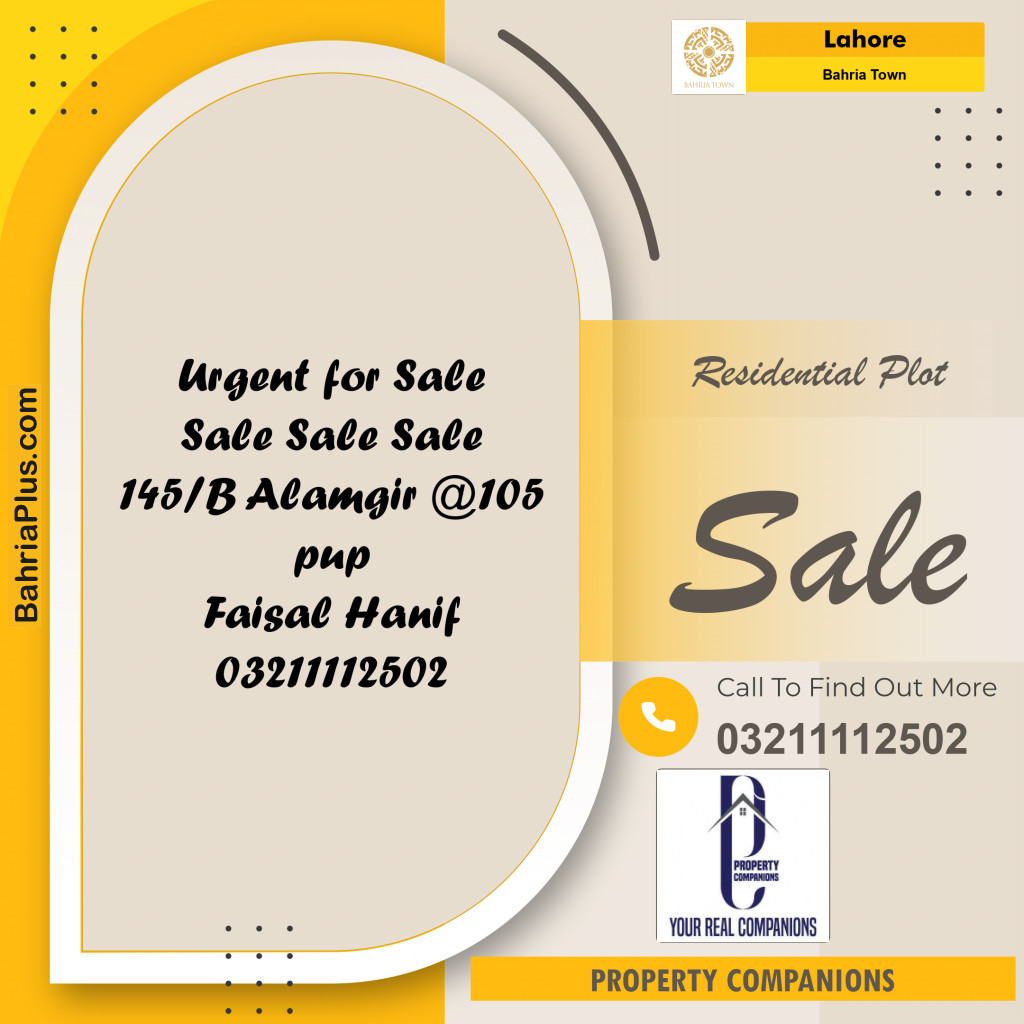 Residential Plot for Sale in Bahria Town, Lahore - (BP-265469)