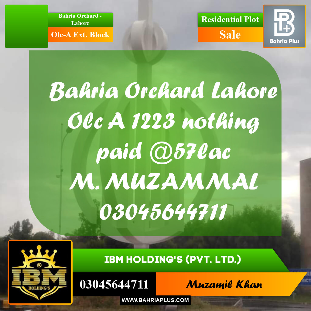 5 Marla Residential Plot for Sale in OLC-A Ext. Block -  Bahria Orchard, Lahore - (BP-265477)