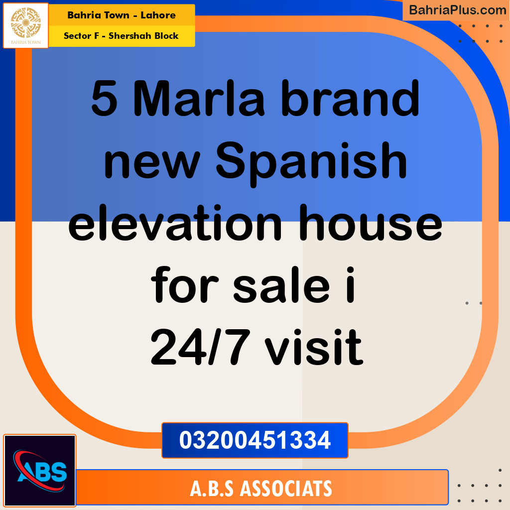 5 Marla Residential House for Sale in Sector F - Shershah Block -  Bahria Town, Lahore - (BP-265495)