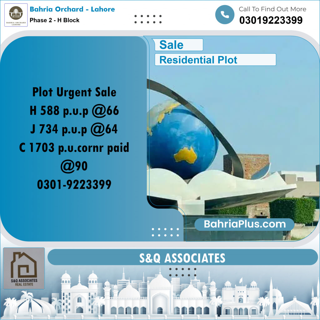 8 Marla Residential Plot for Sale in Phase 2 - H Block -  Bahria Orchard, Lahore - (BP-265502)