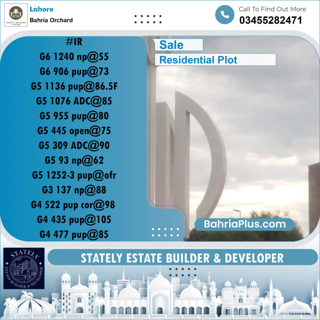 10 Marla Residential Plot for Sale in Bahria Orchard, Lahore - (BP-265503)