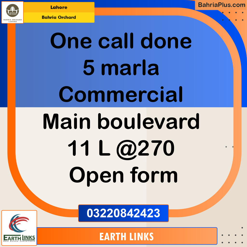 Commercial Plot for Sale in Bahria Orchard, Lahore - (BP-265518)