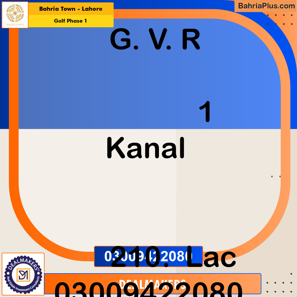 1 Kanal Residential Plot for Sale in Golf Phase 1 -  Bahria Town, Lahore - (BP-265573)