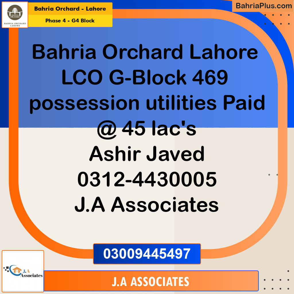 5 Marla Residential Plot for Sale in Phase 4 - G4 Block -  Bahria Orchard, Lahore - (BP-265582)