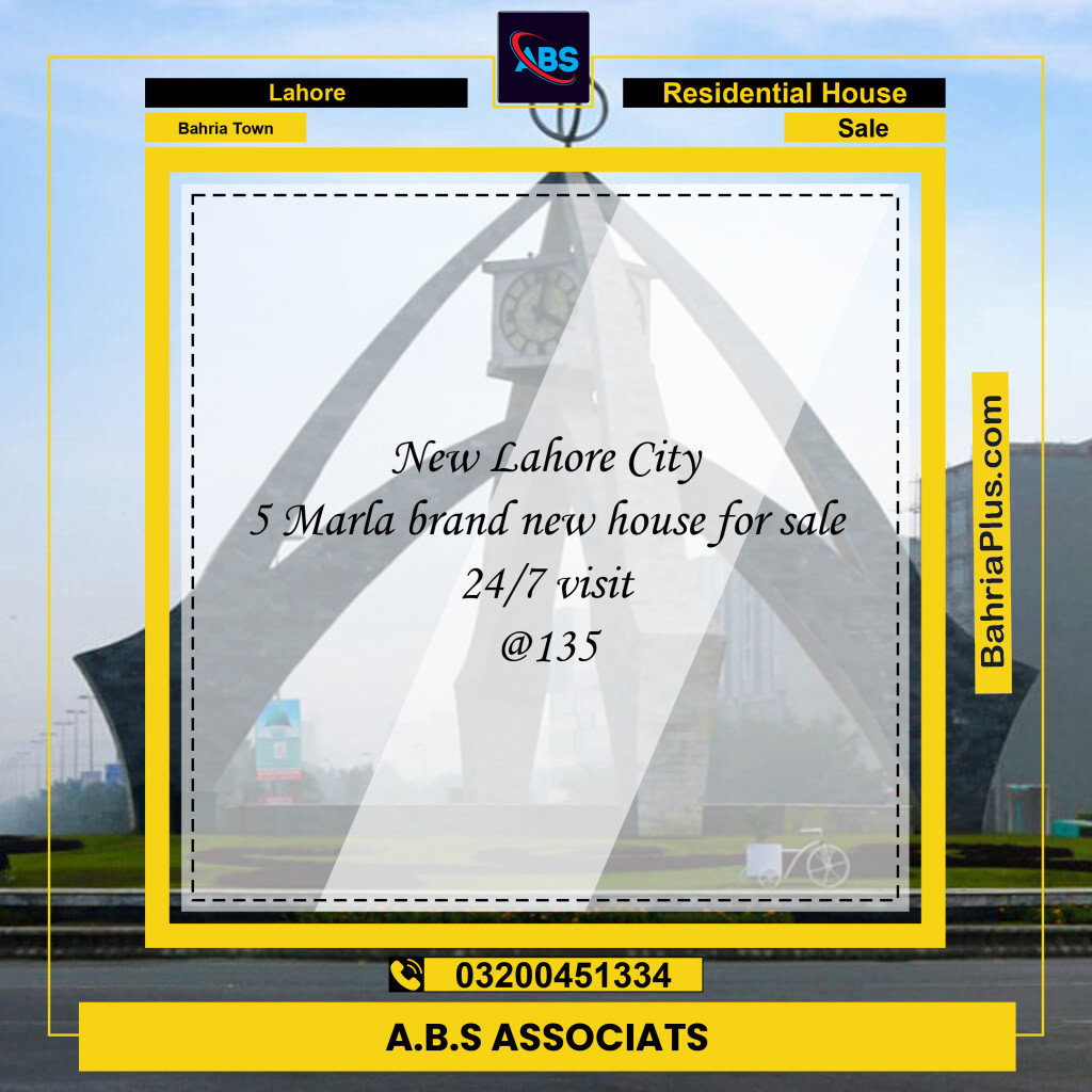 5 Marla Residential House for Sale in Bahria Town, Lahore - (BP-265611)
