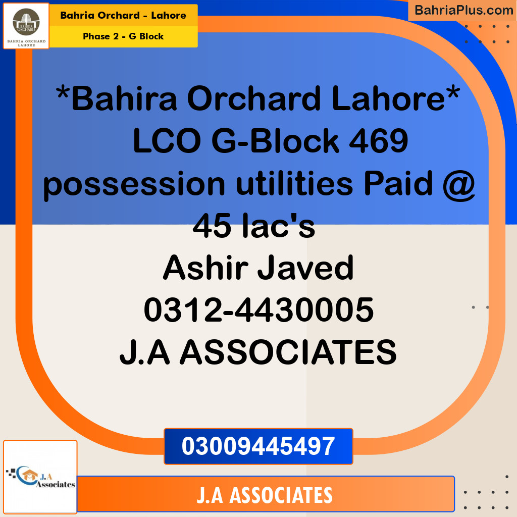 Residential Plot for Sale in Phase 2 - G Block -  Bahria Orchard, Lahore - (BP-265628)