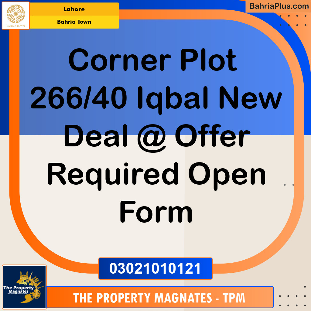 Residential Plot for Sale in Bahria Town, Lahore - (BP-265635)