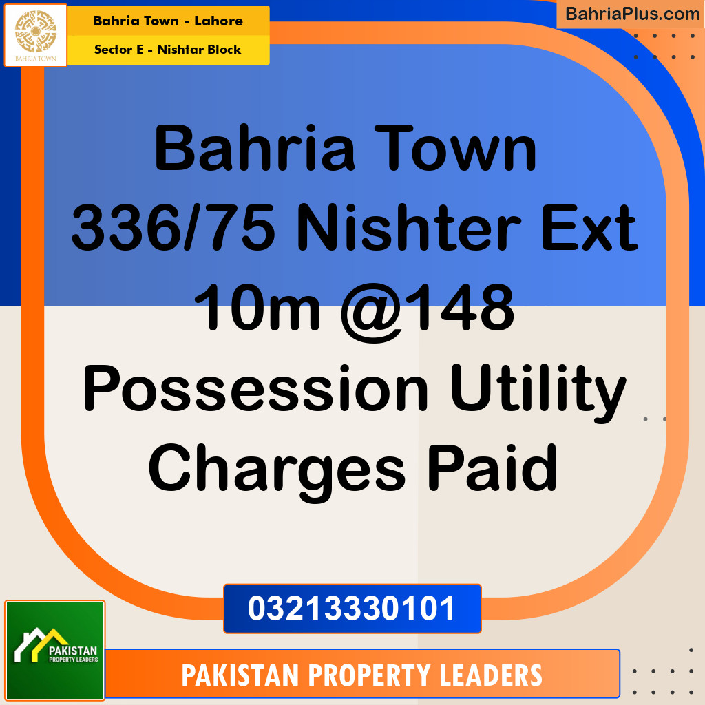 10 Marla Residential Plot for Sale in Sector E - Nishtar Block -  Bahria Town, Lahore - (BP-265707)
