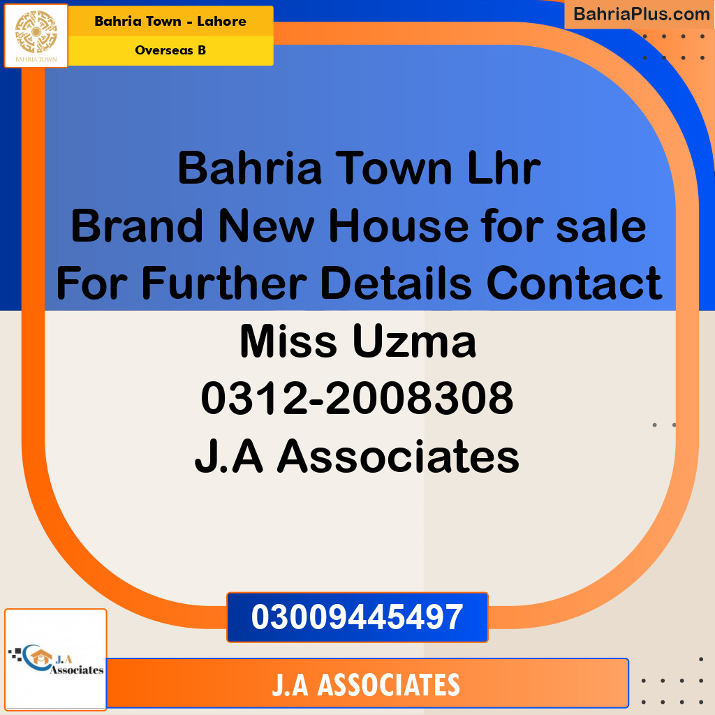 10 Marla Residential House for Sale in Overseas B -  Bahria Town, Lahore - (BP-265733)