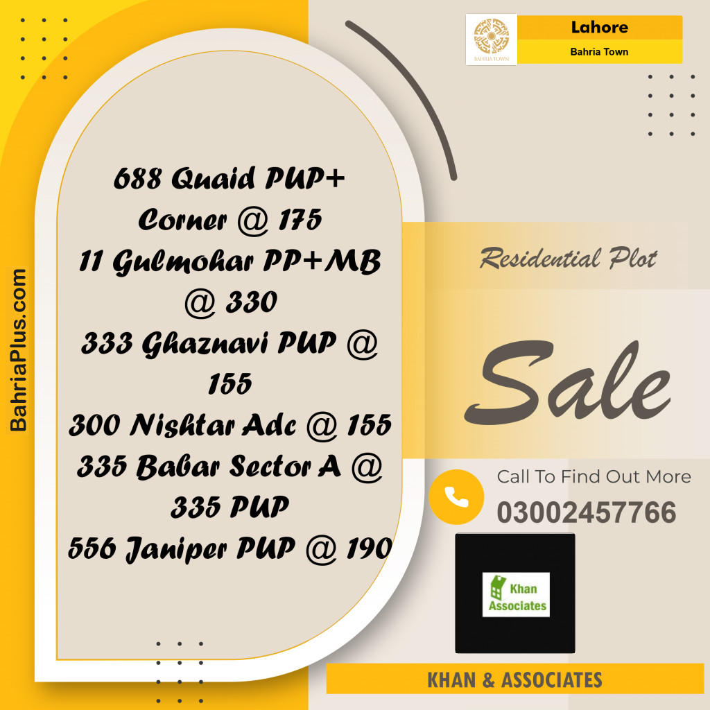Residential Plot for Sale in Bahria Town, Lahore - (BP-265756)