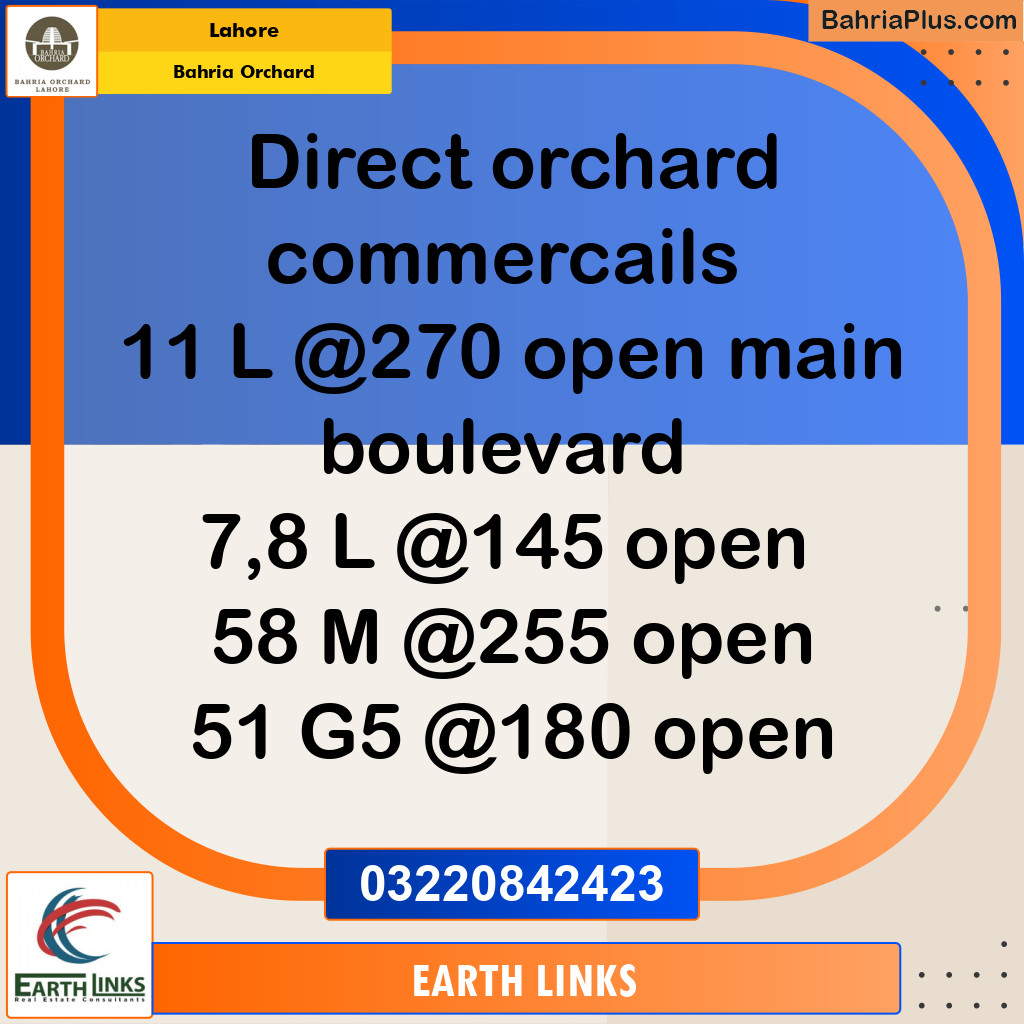 Commercial Plot for Sale in Bahria Orchard, Lahore - (BP-265790)