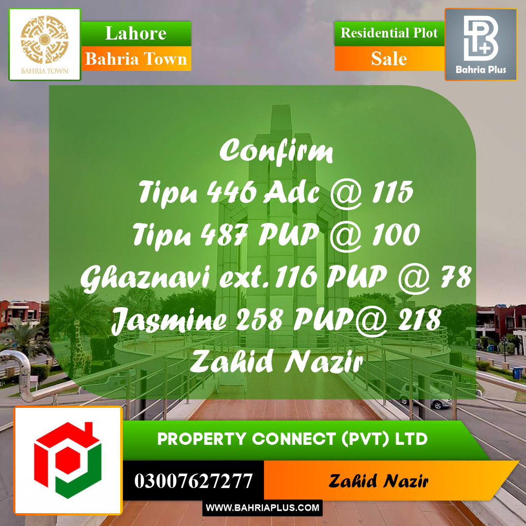 Residential Plot for Sale in Bahria Town, Lahore - (BP-265837)